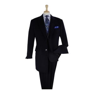 MEN'S APOLLO KING 100% WOOL 3/4 LENGTH SINGLE BREASTED NAVY TOP COAT. TIL-71